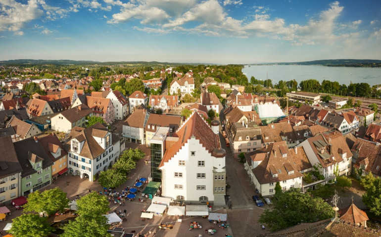 Blick auf Abendmarkt Radolfzell